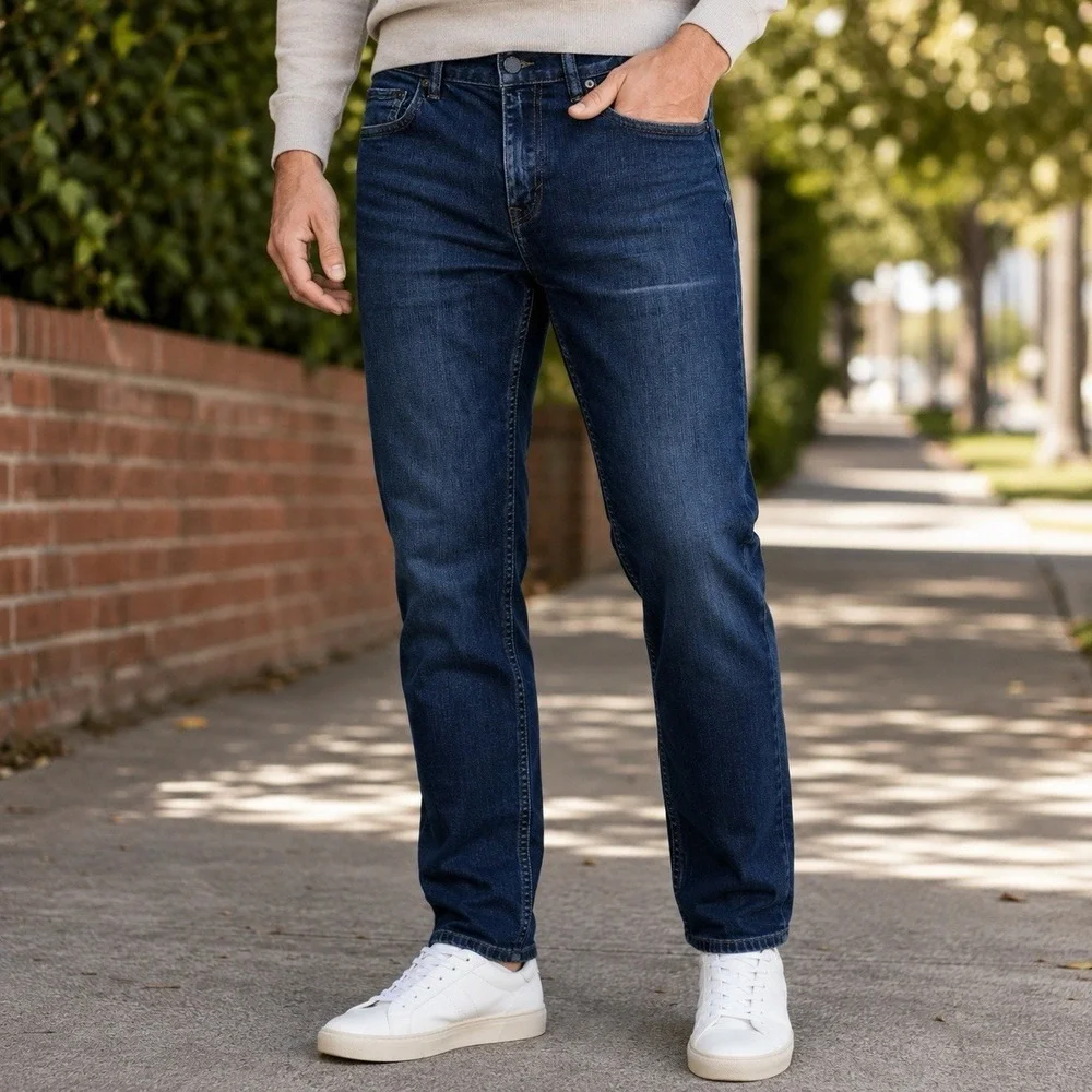 Banana Republic Slim Dark Blue Jeans Capsule‎ Comfort Preppy Chic Minimalist 33